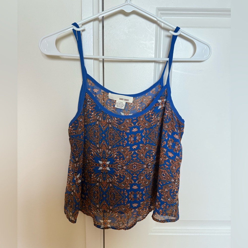 Sans Souci Sheer Summer Crop Top, size small